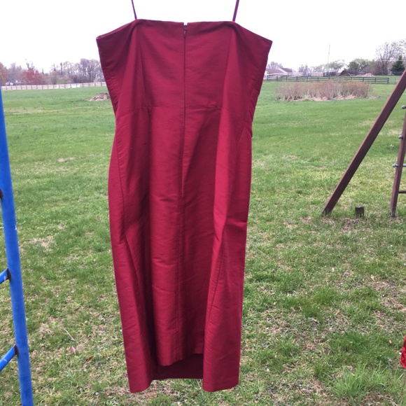 Ann Taylor Strapless Silk Red Cocktail Dress - Picture 5 of 6